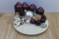 Adventski vijenac bordo s anđelom