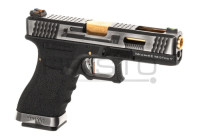 Airsoft pištolj WE G-Force 17 SV Gold cijev Metal Version GBB (gas-blo