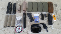 Airsoft - opasač, rail, quickloader, grip, sling