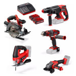 EINHELL aku set alata TE-TK 18/5 +2 - (CD+CS+WS+JS+HD) 2xAku 18V 3,0Ah