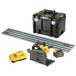 DeWalt aku potopna kružna pila 54V Flexvolt  2x6,0Ah + vodilica 1,5m D
