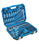 HOEGERT HT1R444 Set nastavkov z ragljo, 222-delni, 1/4", 3/4", 1/2"