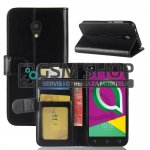 Kožna torbica Alcatel One Touch U5 4G wallet Crazy Horse crna