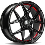 seventy9 SCF-B BGRIL- Black Glossy Red Inner Lip 19x9.5 5x112 ET40 CB6