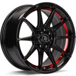 seventy9 SCF-F BGRIL- Black Glossy Red Inner Lip 15x7 4x114.3 ET35 CB6