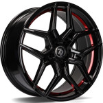 seventy9 SV-B BGRIL- Black Glossy Red Inner Lip 20x10 5x120 ET40 CB74.