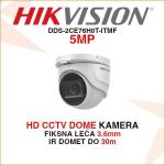 HIKVISION HD CCTV 5MP DOME KAMERA DS-2CE76H0T-ITMF 3.6mm
