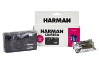 HARMAN 35mm fotoaparat with flash + 2x Kentmere PAN 400 B&W 36exp film