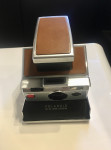 Vintage POLAROID SX-70 Land Camera Chrome Brown Leather w/ Case