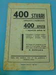 400 STVARI  OPRAVITI i NAPRAVITI...., PRIRUČNIK, 1939.g.