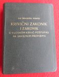 D. SZANTO - KRIVIČNI ZAKONIK 1939.g. Kraljevina YU, Pravna znanost