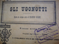 GLI UGONOTTI - LIBRETTO musica di G.MEYERBEER - Brošura 1895.