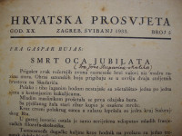HRVATSKA PROSVIJETA - ZAGREB 1933. Broj 5