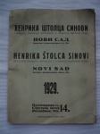katalog 1929-HENRIKA ŠTOLCA sinovi, Novi Sad