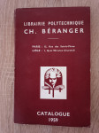 Librairie polytechnique Ch. Béranger - Catalogue 1959