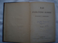 RAD JUGOSLAVENSKE AKADEMIJE ZNANOSTI I UMJETNOSTI , 1887 GOD