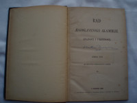 RAD JUGOSLAVENSKE AKADEMIJE ZNANOSTI I UMJETNOSTI , 1888 GOD