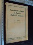 Twenty five years of soviet natural sciens - A . E . Fersman