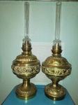 2 stare mesingane francuske petrolejske svjetiljke