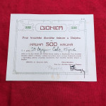 2 x dionica - 500 kruna - Osijek - 1922 g.