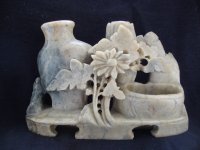 Antique Asian Soapstone Vase - Starinska kamena Vaza -Lava/žad-