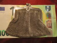 Art deco damski novčanik, srebro, 4 pariška žiga Glave veprova, 76 gra