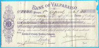 BANK OF VALPARAISO - Pisagua (1893) Čile * mjenica iseljeništvo