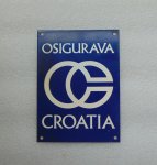 Emajlirana stara pločica Osigurava Croatia   17 x 12,5 cm