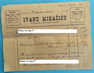 GIOVANNI MIKAČIĆ (Spalato-Split) jako star memorandum-račun iz 1887.g.