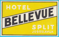HOTEL BELLEVUE SPLIT stara originalna predratna art-deco etiketa 1930s