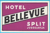 HOTEL BELLEVUE SPLIT stara originalna predratna art-deco etiketa 1930s