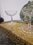 Jugendstil, početak 20-og.stoljeća, 2 kristalne čaše za martini,  šamp