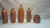 Komplet od 5 glinenih boca sa natpisom iz 1890-1920-tih godina