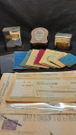 Komplet štednih kasica iz 1910-30.-tih godina,knjižice,dokumenti