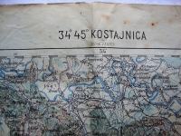 KOSTAJNICA - ZAGREB K.u.K. Militari gogr. karta 27.II.1915.