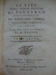 LE VITE DEGLI UOMINI ILLUSTRI DI PLUTARCO,VENEZIA 1799./Marco Moroni
