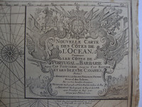 NOUVELLE CARTE DES COTES DE L'OCEAN contenant / MICHELOT -1720.KARTA