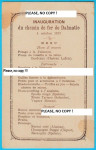 OTVARANJE DALMATINSKE ŽELJEZNICE (1877.g.) originalni jelovnik menu
