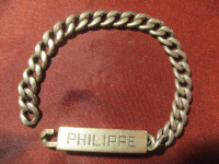 PHILIPPE dječja vintage narukvica, srebro, 3 francuska žiga, 12.16 gra