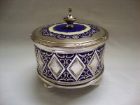 POSUDA ŠEČERNICA 1852.-1880. - ALPACCA SUGAR BOWL ENAMEL