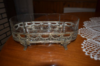 Posuda staklena na stalku --posrebrenom starost oko 150 god