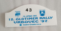 Registarska tablica 1997.- 12. Oldtimer Rally Vrbovec 97.