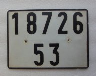 Registarska Tablica - Francuska 1950.-60.