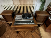 Retro muzički ormar, radio, gramofon, kazetofon, Philips