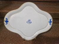 Salonski antikni ukrasni pladanj - 19 stoljeće- ravno dno