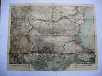 SOFIA - CONSTANTINOPOLE - STARA Vojna KARTA IZ 1914.-1915.