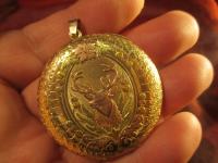 SOLIDARITY, stari medaljon za pramen, 14K dvobojno zlato 585, 19.25 gr
