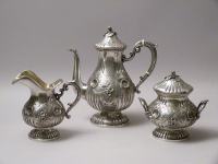 Srebrni čajni servis 60. - 70. godine, čistoća srebra 800