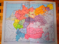 STARA GEOGRAFSKA KARTA NJEMAČKI DIJALEKTI