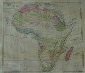 Stara karta Africa - Bakrotisak - U boji - 69 x 53 cm